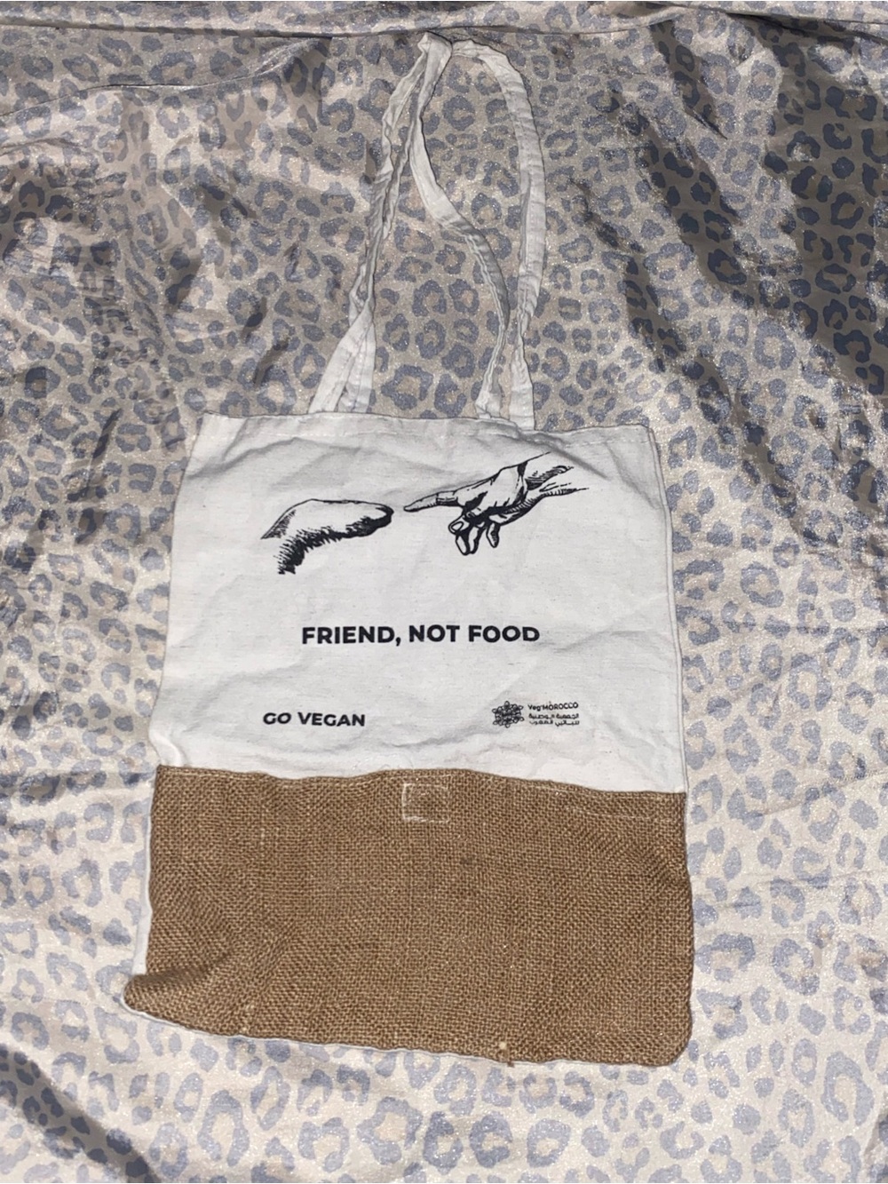 Friend, Not Food Vegan Two-Tone Canvas Tote Bag